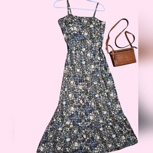 Floral Blue Maxi Dress